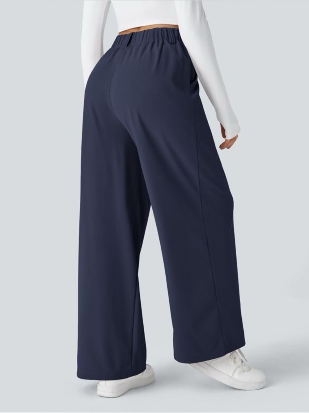 HALARA Breezeful Navy Wide-Leg High-Rise Pants - Picture 2 of 8